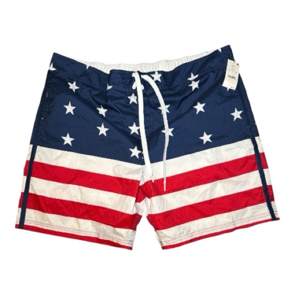 NEW! Bioworld American Flag Patriotic Murica Swim Shorts XXL